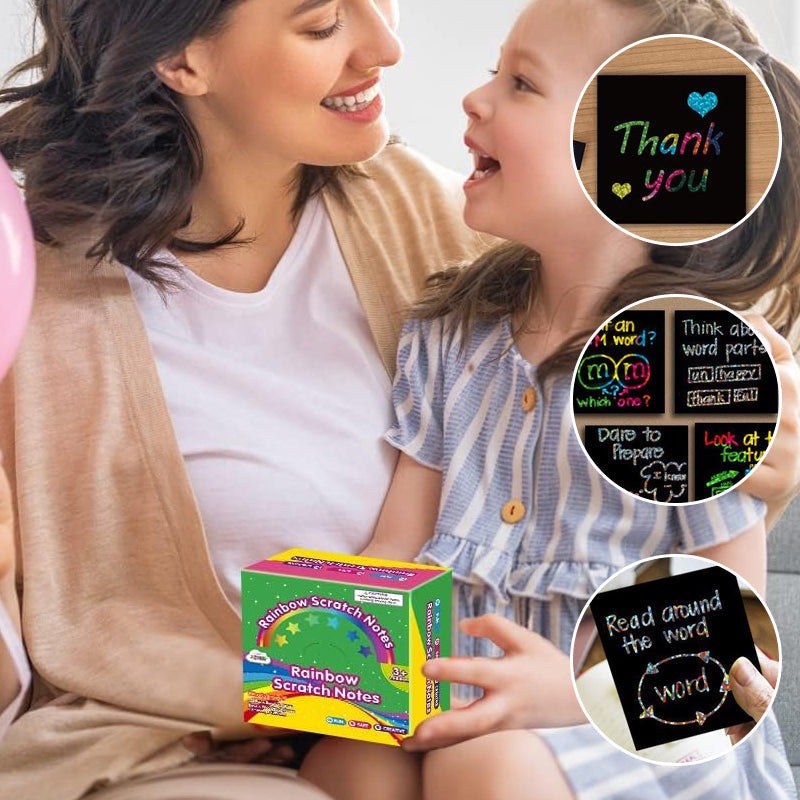 100 pcs/1 SetDIY Rainbow Magic Scratch Paper Art Set