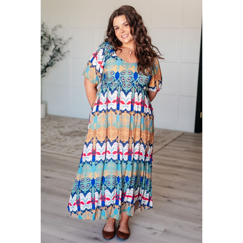 Shaping Reality V-Neck Balloon Sleeve Dress