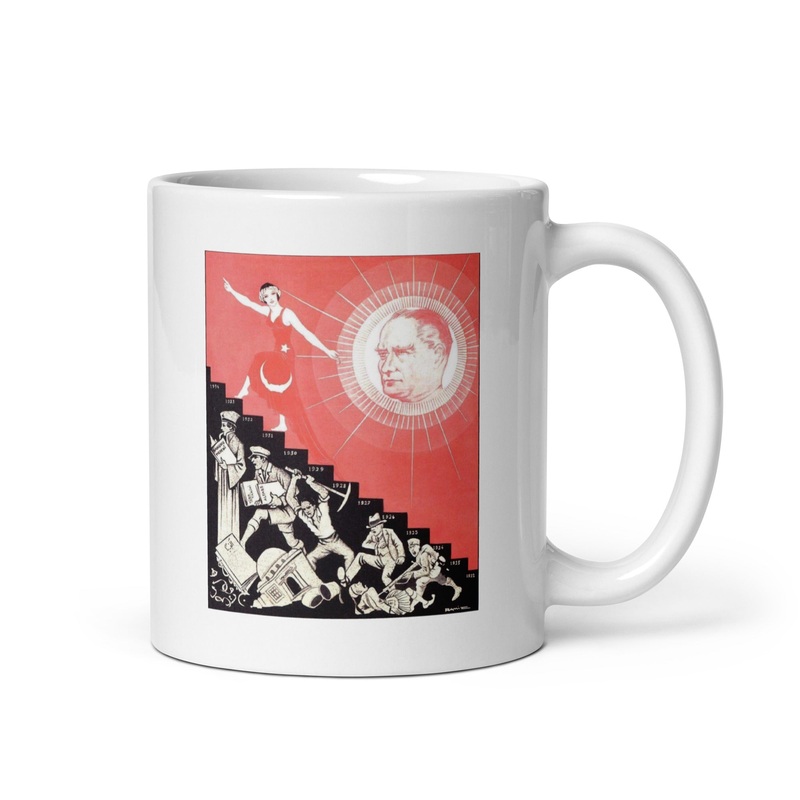 Turkish Anti Communist Poster White glossy mug